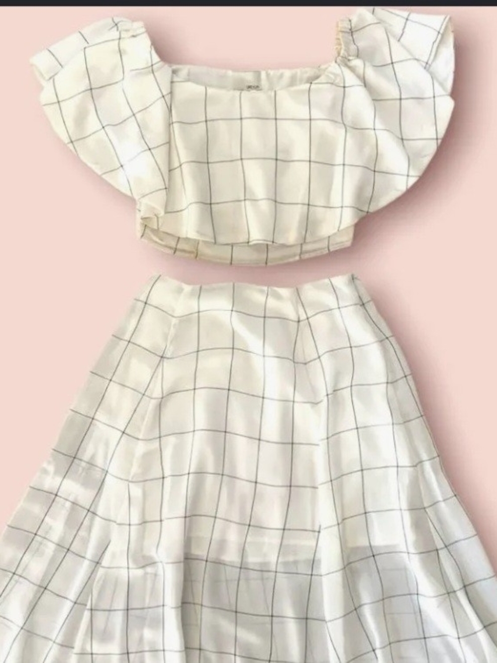 Greylin White Grid Two-Piece Dress Set